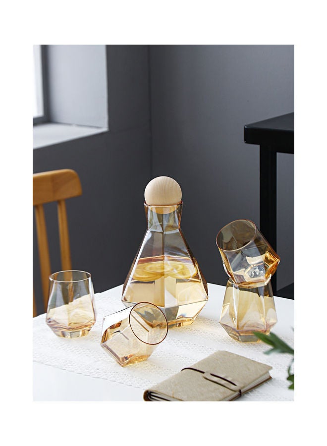 Shuer Pack Of 5 Glass Water Bottle Set brown - Image 5