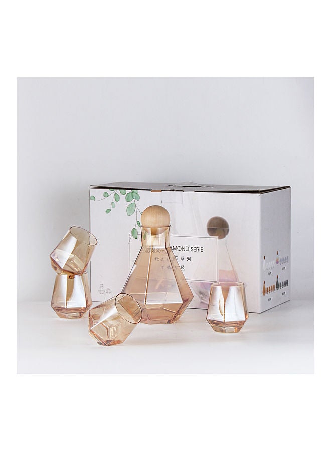 Shuer Pack Of 5 Glass Water Bottle Set brown - Image 2