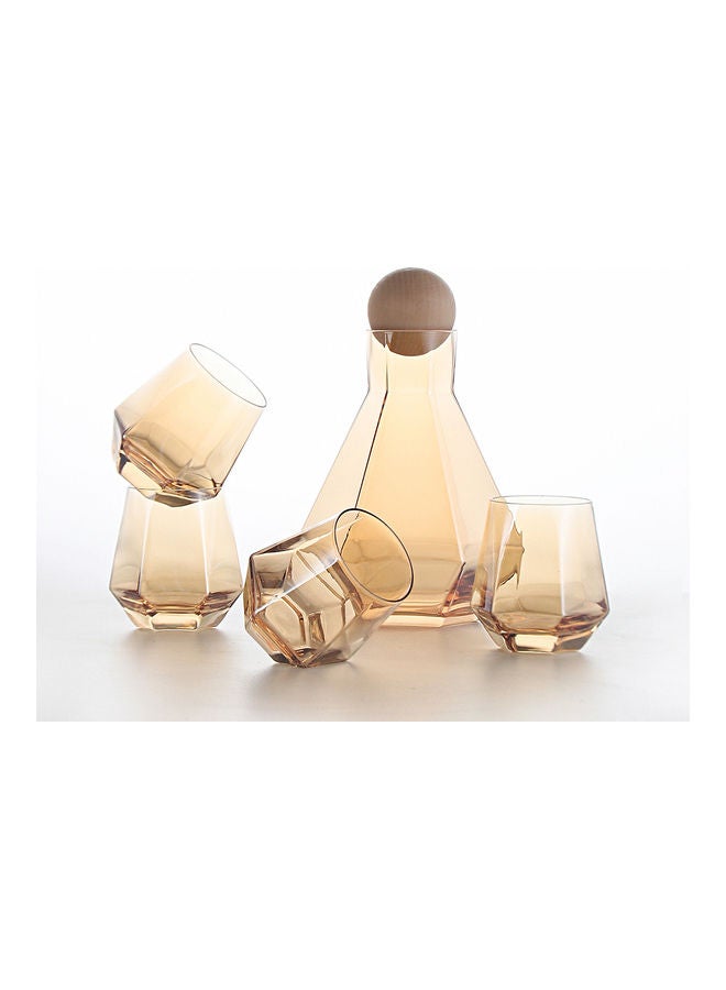 Shuer Pack Of 5 Glass Water Bottle Set brown - Image 4