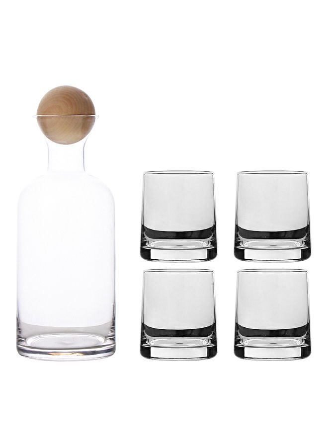 Shuer Pack Of 5 Glass Water Bottle Set Clear 1.2Liters  - Image 2