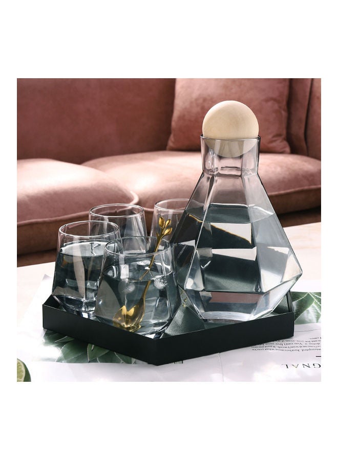 شور زجاجة مياه زجاجية ومجموعة زجاجية مكونة من 5 قطع - Image 1