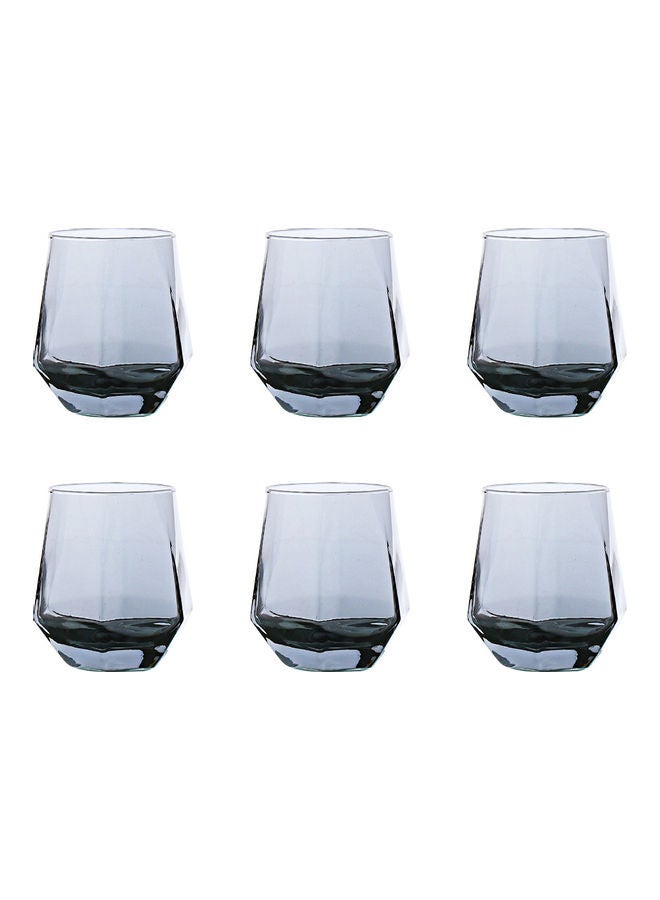 Shuer 6-Piece Hexagonal Low Glass Water Cup Clear 9.2x9.3x6.6cm - Image 1