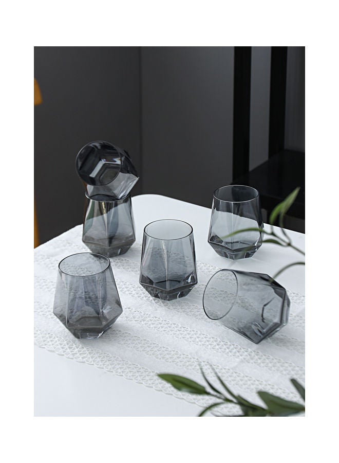 Shuer 6-Piece Hexagonal Low Glass Water Cup Clear 9.2x9.3x6.6cm - Image 2