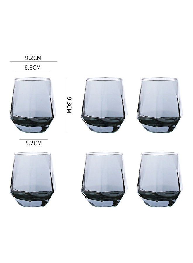 Shuer 6-Piece Hexagonal Low Glass Water Cup Clear 9.2x9.3x6.6cm - Image 4