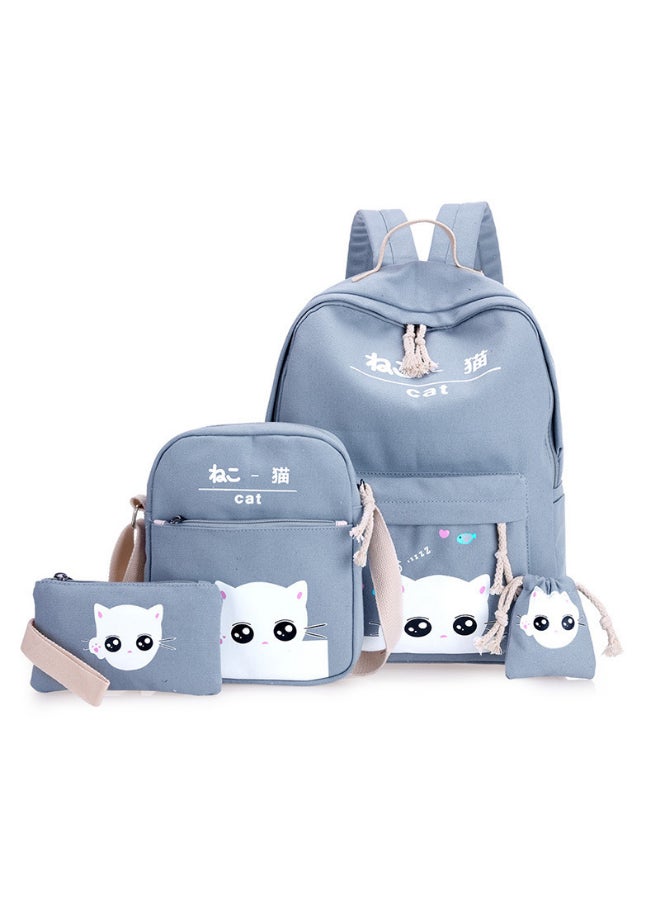 JOLLY - 4 Pack Cartoon Printed Backpack Set Grey - Image 1