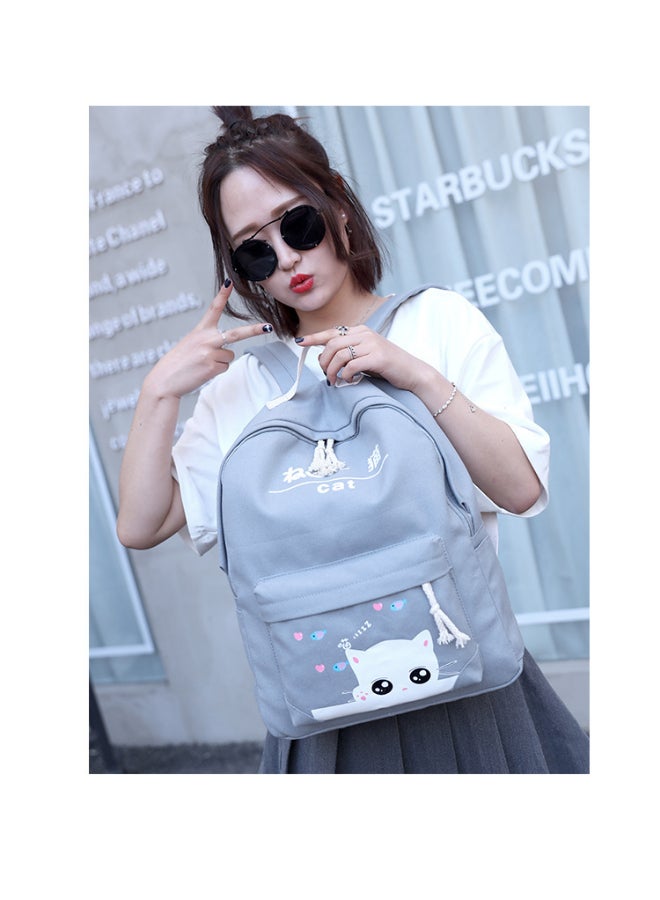 JOLLY - 4 Pack Cartoon Printed Backpack Set Grey - Image 1