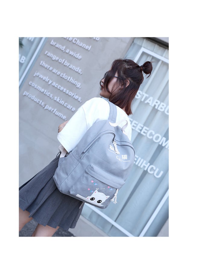 JOLLY - 4 Pack Cartoon Printed Backpack Set Grey - Image 1
