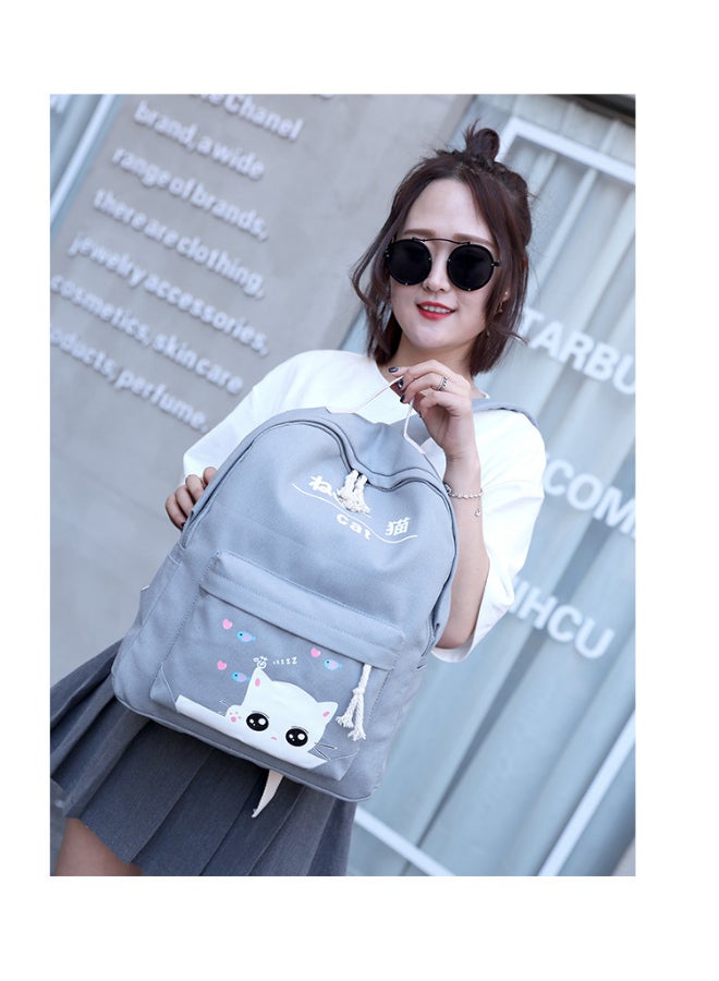 JOLLY - 4 Pack Cartoon Printed Backpack Set Grey - Image 1