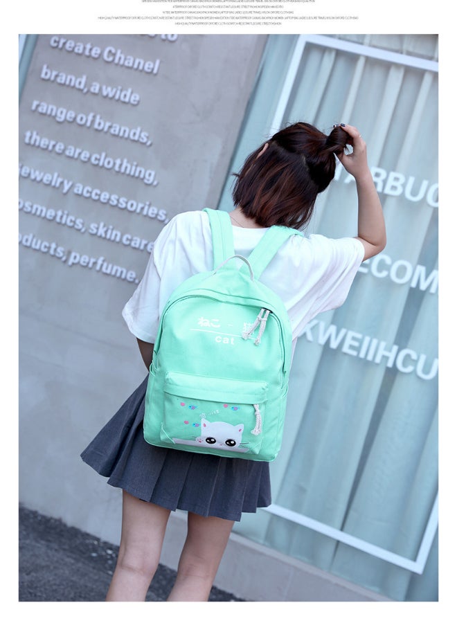 JOLLY - 4 Pack Cartoon Printed Backpack Set Green - Image 1