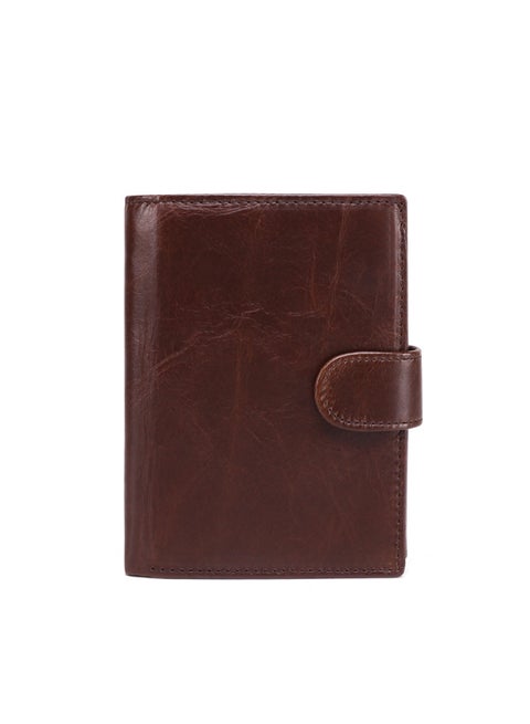 Solid Bi Fold Wallet Brown