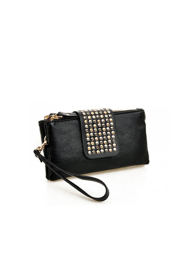 JOLLY Solid Revet Zip Wallet Black  - Image 1