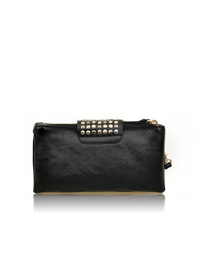 JOLLY Solid Revet Zip Wallet Black  - Image 2