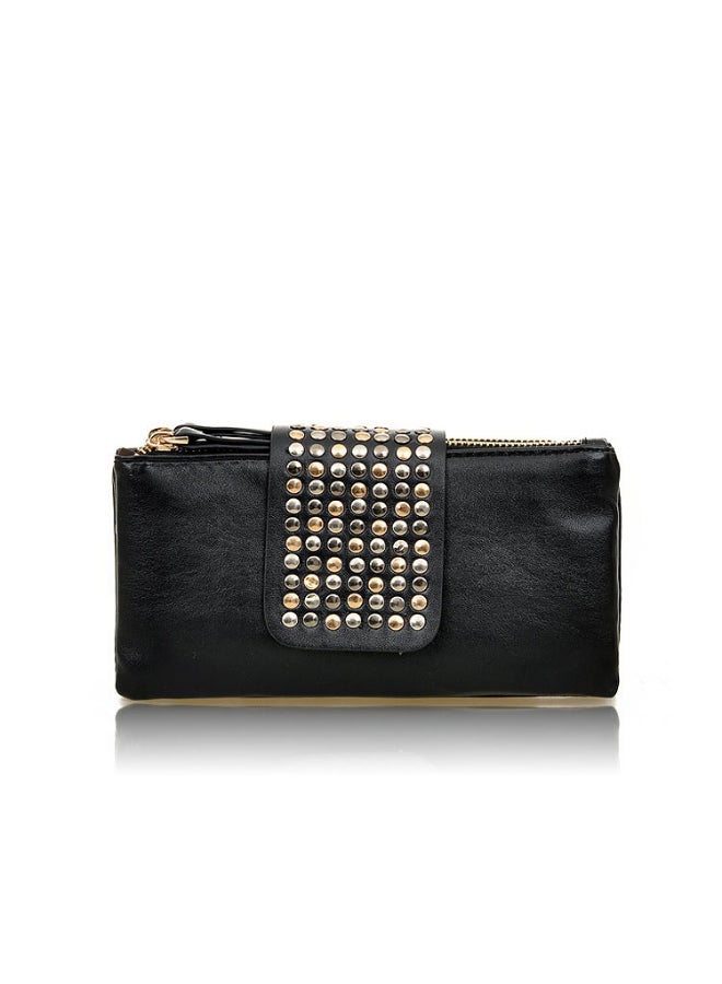 JOLLY Solid Revet Zip Wallet Black  - Image 3