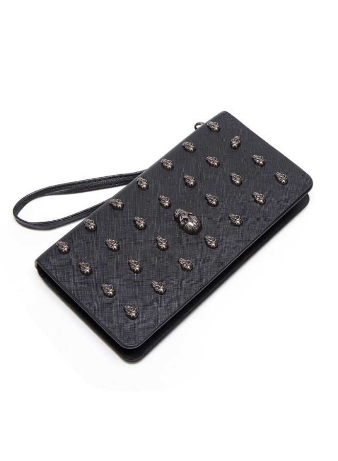 JOLLY Skull Studed Zip Wallet Black  - Image 3