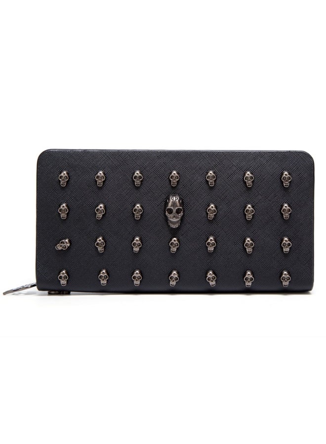 JOLLY Skull Studed Zip Wallet Black  - Image 1