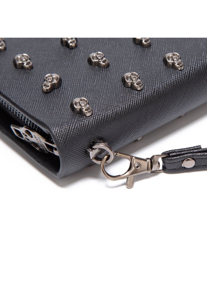 JOLLY Skull Studed Zip Wallet Black  - Image 4