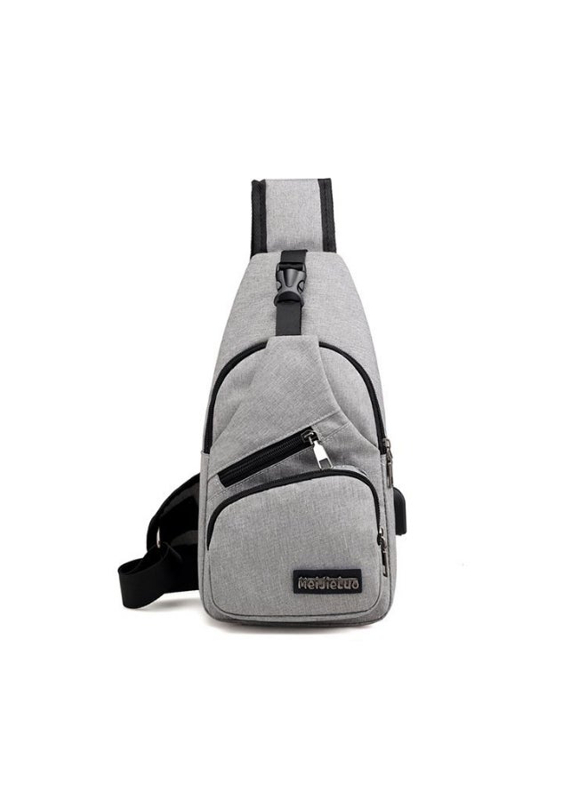 JOLLY Solid Chest Waistpack Belt Shoulder Bag With USB Charger Grey  - Image 1