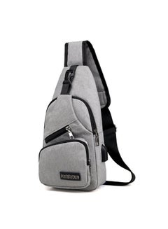 JOLLY Solid Chest Waistpack Belt Shoulder Bag With USB Charger Grey  - Image 3
