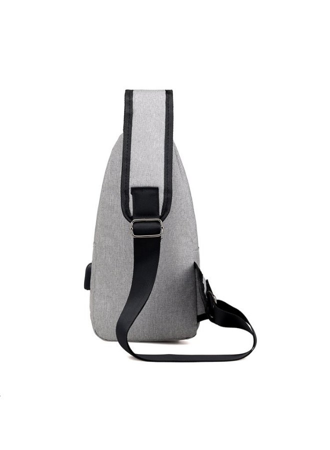 JOLLY Solid Chest Waistpack Belt Shoulder Bag With USB Charger Grey  - Image 2