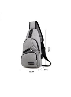 JOLLY Solid Chest Waistpack Belt Shoulder Bag With USB Charger Grey  - Image 4