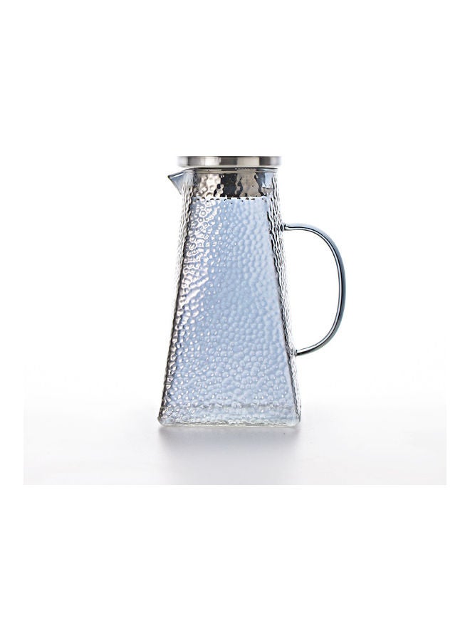 Shuer Hammer Texture Glass Water Bottle With Handle Grey  - Image 2