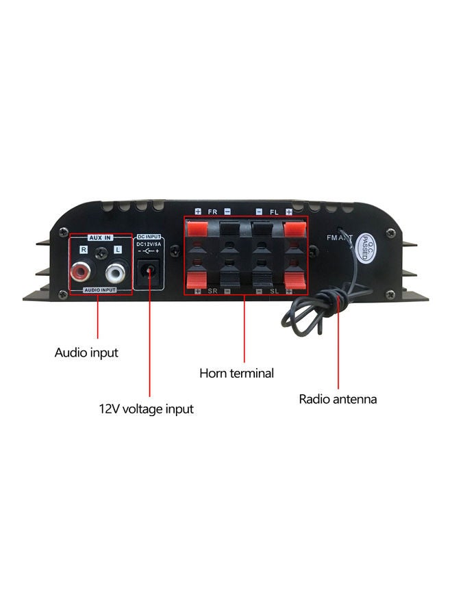 USB Mini Digital Display Power Amplifier BT-998 Black  - Image 2