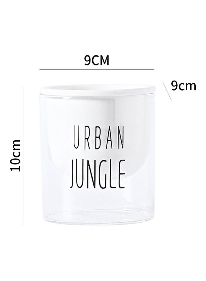 Shuer - Glass Ceramic Automatic Water Absorbing Flowerpot White 9x9x10cm - Image 1