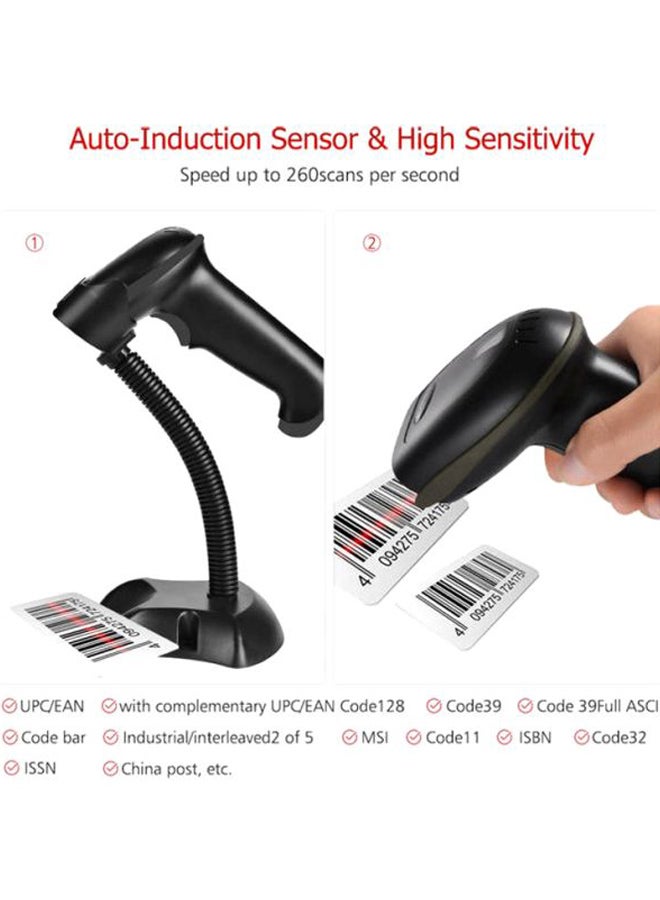 أيبيسي ماسح باركود ضوئي تلقائي بمنفذ USB متوافق مع أنظمة ويندوز وماك أسود - Image 5