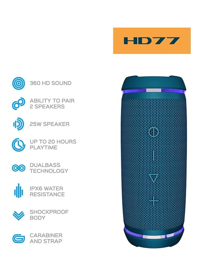 Premium Bluetooth Portable Speaker Blue - Image 2