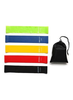 Kanteen Store 5-Piece Body Building Yoga Stretch Bands Fitness Resistance Belt Fitness Rubber Band Elastic Exercise Straps Indoor Sport Gym Pull Up For Fit Body Building Exercise 5.8X17.9cm  - Image 1