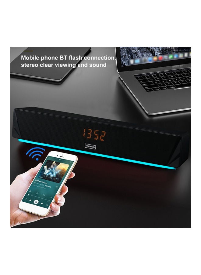Clock Desktop Wireless Bluetooth 5.0 Soundbar L7-B Black  - Image 2