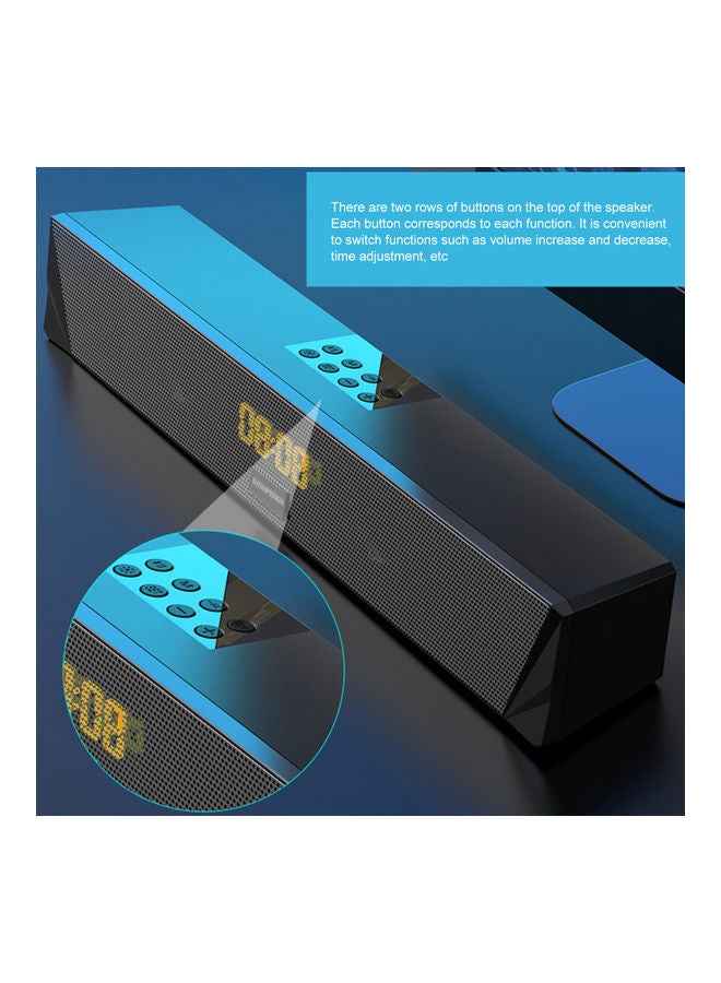Clock Desktop Wireless Bluetooth 5.0 Soundbar L7-B Black  - Image 4