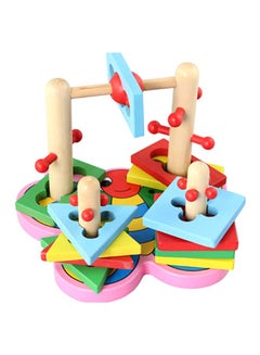 Wooden Geometric Shape Sorting Puzzle Board 10x10x10cm