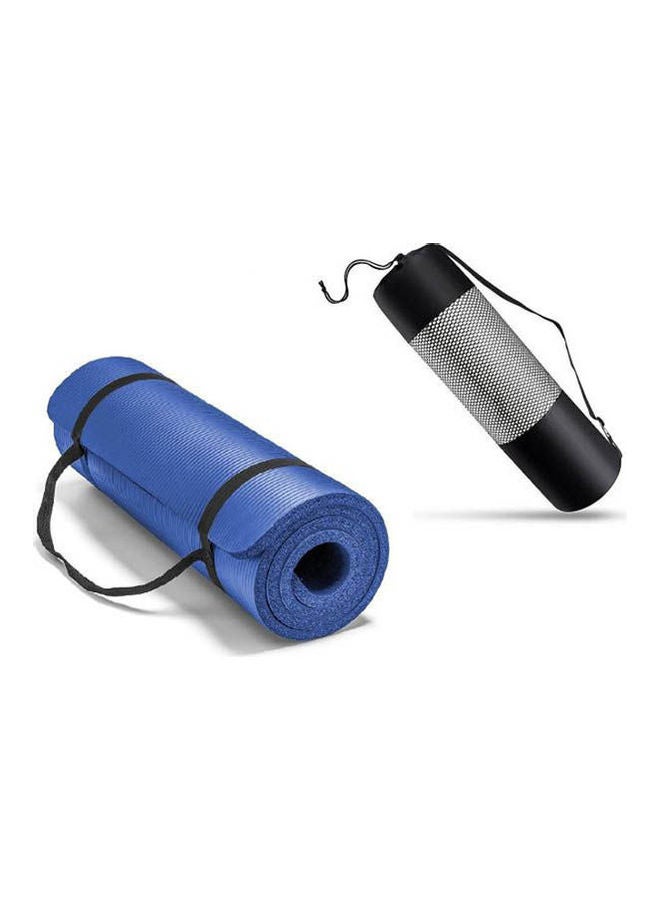 Generic Yoga Mat With Carrying Strap & Bag- 10 Mm - Blue 183*61*1cm  - Image 1