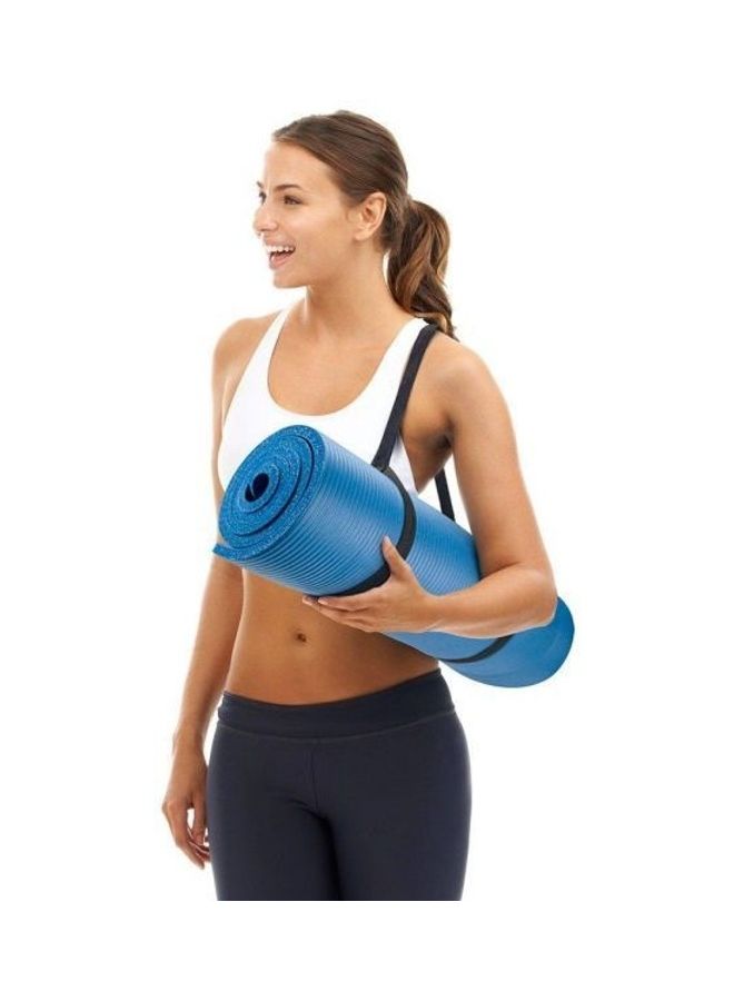 Generic Yoga Mat With Carrying Strap & Bag- 10 Mm - Blue 183*61*1cm  - Image 2