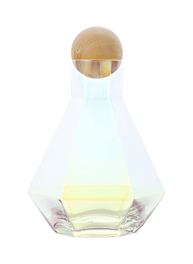 Shuer Glass Water Bottle With Six Edge And Wooden Stopper Clear  - Image 2