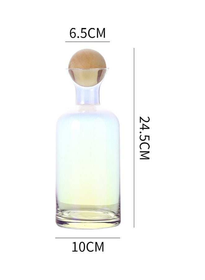 شور وعاء كلاسيكي من الزجاج بتصميم مستقيم الشكل وبطابع أوروبي مع سدادة من الخشب شفاف 10x24.5سم - Image 4