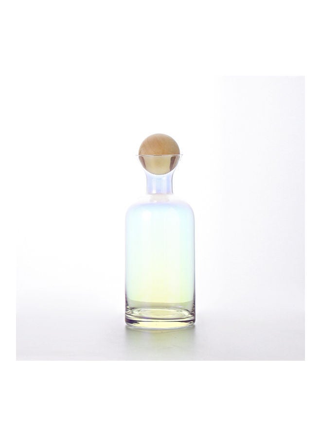 شور وعاء كلاسيكي من الزجاج بتصميم مستقيم الشكل وبطابع أوروبي مع سدادة من الخشب شفاف 10x24.5سم - Image 5