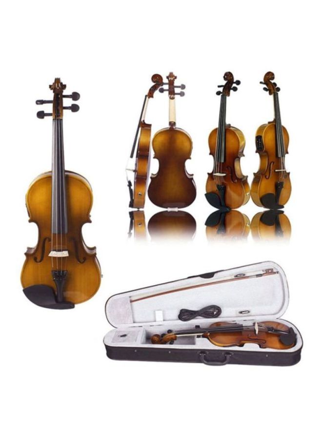 ammoon - Acoustic EQ Electric Violin With Bow Hard Case - Image 1