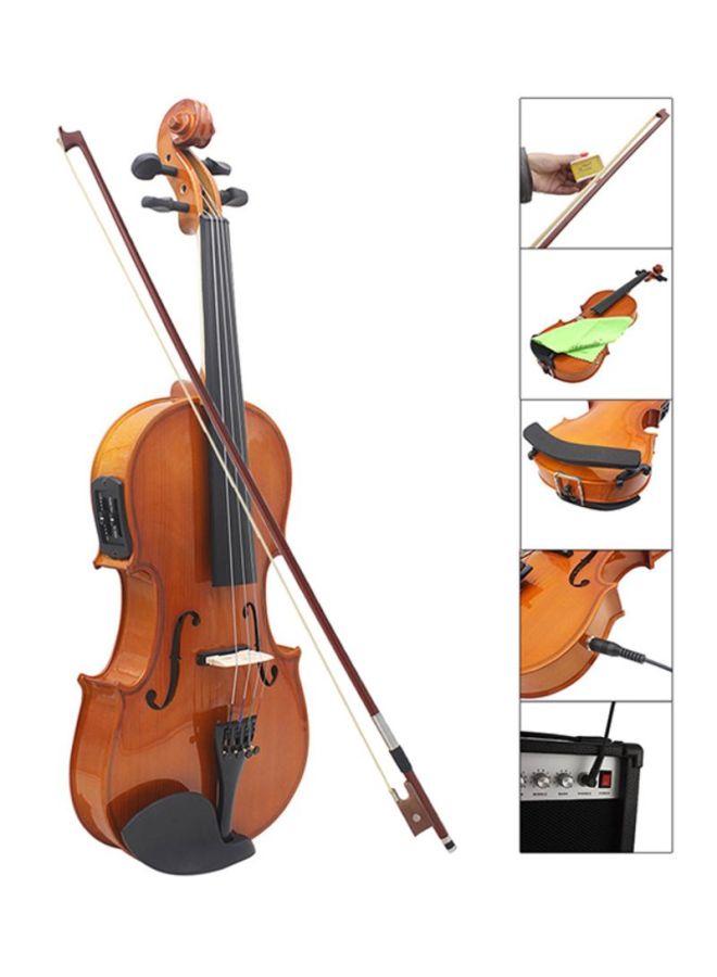 ammoon - Natural Acoustic EQ Violin With Hard Case - Image 1