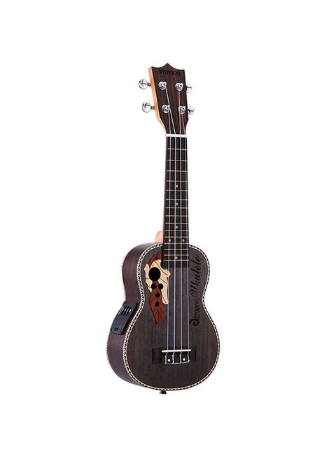 Ebony Tenor Electric Ukulele Bundle Padded Gig Bag 21 Inch  Brown