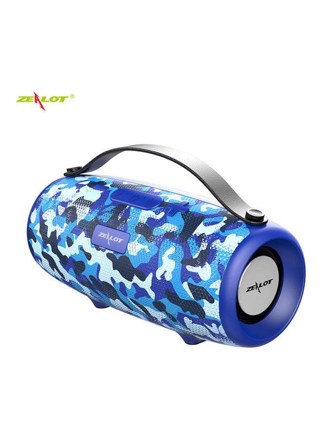 Portable  Wireless Bluetooth Speaker S34-CABL Camouflage Blue - Image 1