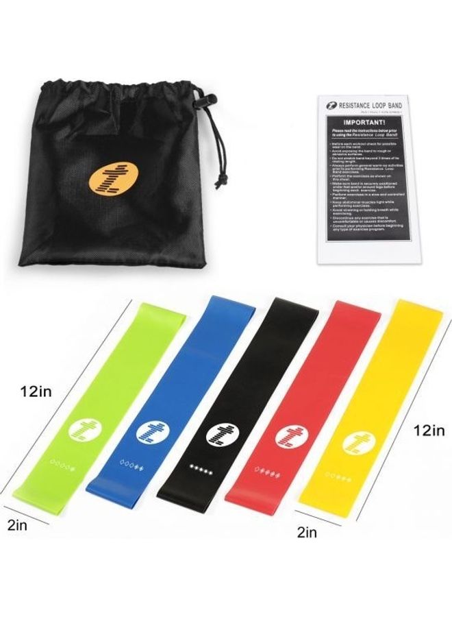 Generic Resistance Loop Exercise Bands Fitness Bands 5X Power Body Band Workout For Yoga Rehab Crossfit Strength Training Pilates Calisthenics With 5 Pieces 12X2inch  - Image 2