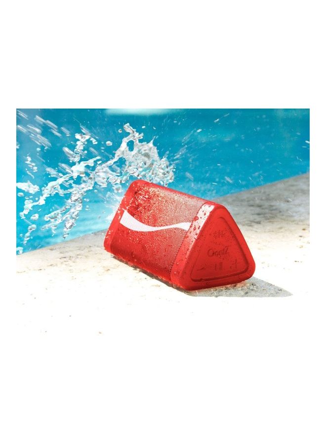 Enhanced Stereo IPX5 Splashproof Bluetooth Speaker Red/White - Image 3