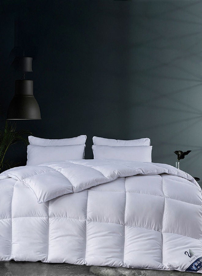 Generic Queen Size Quilted Down Duvet Insert Cotton White  - Image 2