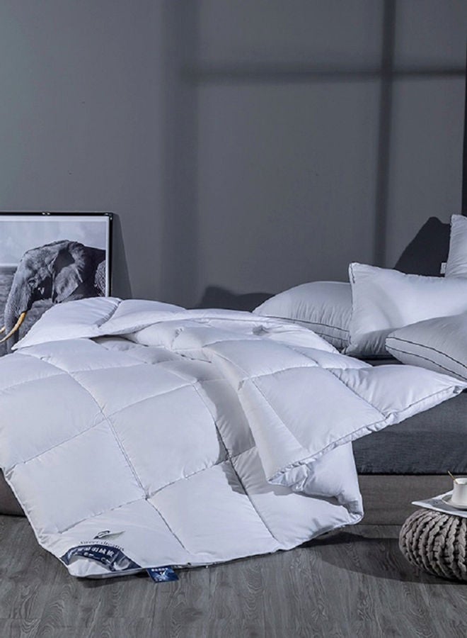 Generic Queen Size Quilted Down Duvet Insert Cotton White  - Image 3