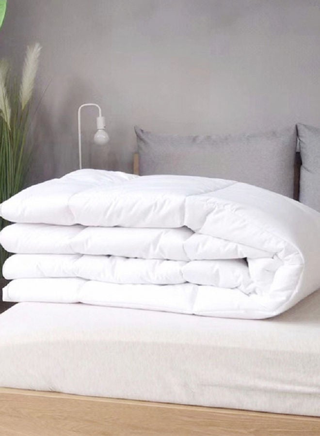 Generic Queen Size Quilted Down Duvet Insert Cotton White  - Image 5