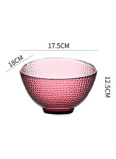 Shuer Golden Edge Slant Mouth Round Creative Hammer Glass Bowl Red 18x18x12.3cm  - Image 5