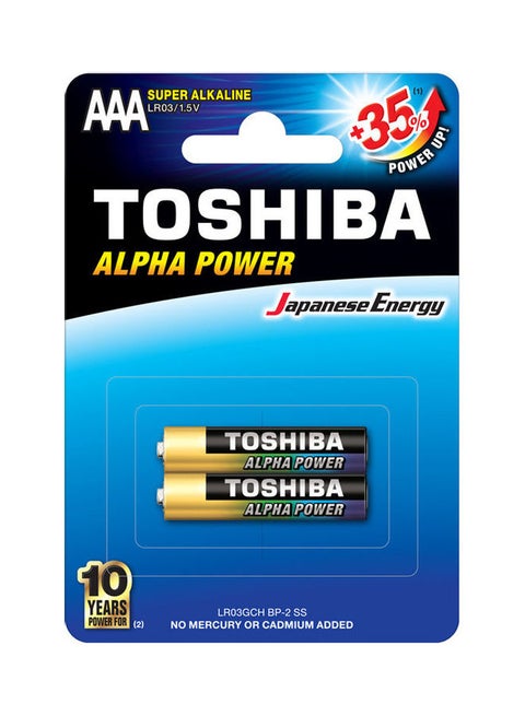 2-Pieces Alpha Power AAA Battery Multicolour
