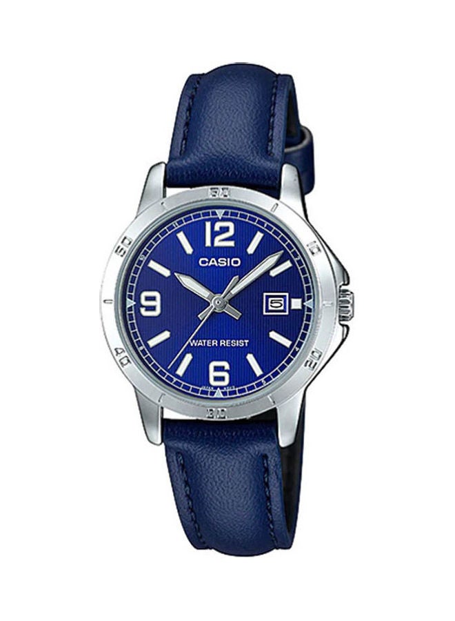 CASIO Women's Wrist Watch Water Resistant Round Leather Analog Ltp-V004L-2B - 42 mm - Blue - Image 1